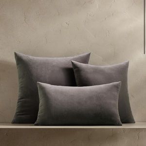 CB2 set of 2 velvet grey pillow shams